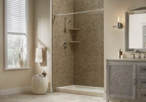 Spacious master bathroom with luxurious modern shower